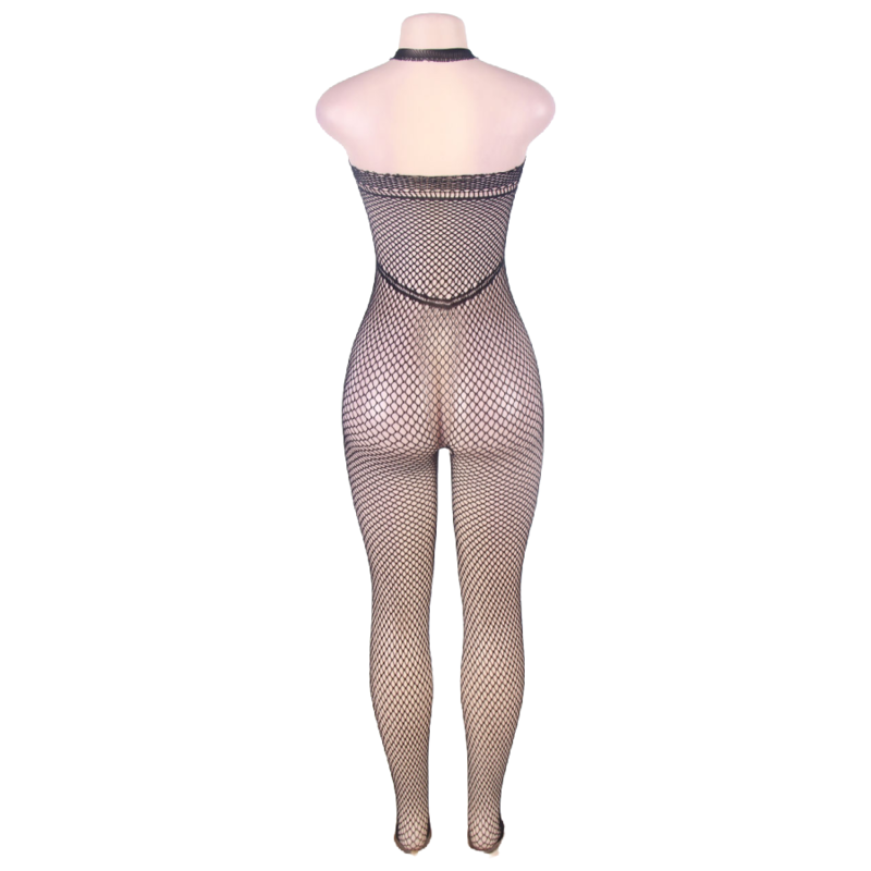 QUEEN LINGERIE - BODYSTOCKING CUELLO HALTER Y ESPALDA ABIERTA S/L