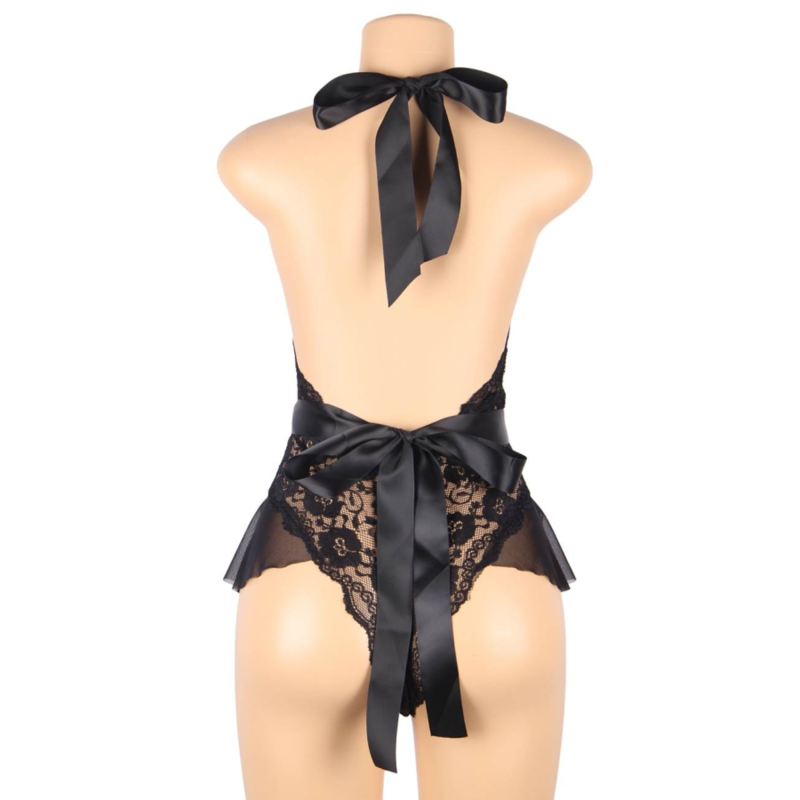 QUEEN LINGERIE - TEDDY ESCOTADO DE ENCAJES L/XL