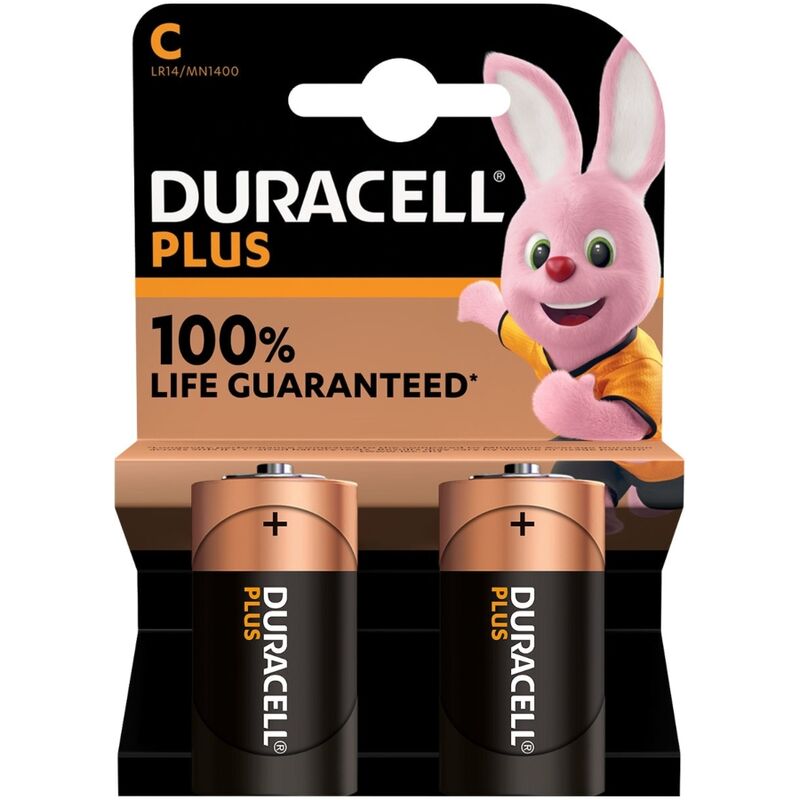 DURACELL - PLUS POWER PILA ALCALINA C LR14 BLISTER*2