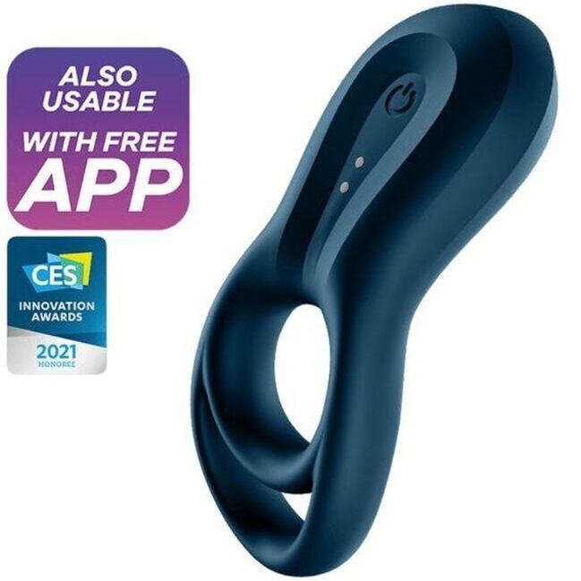 SATISFYER - EPIC DUO ANILLO VIBRADOR APP AZUL