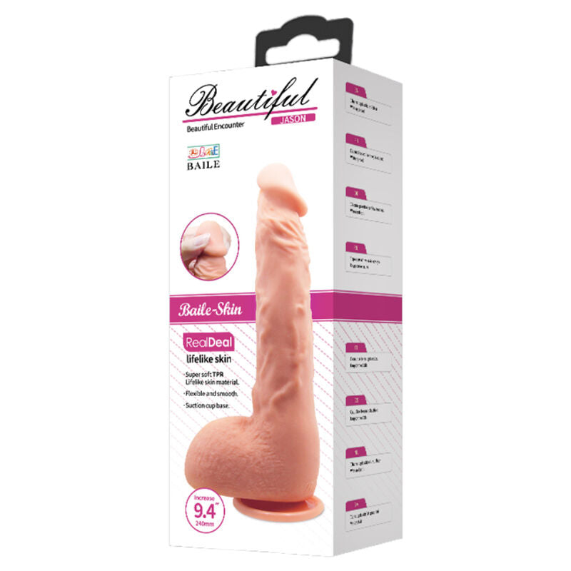 BAILE - DILDO REALISTICO JASON NATURAL 24 CM