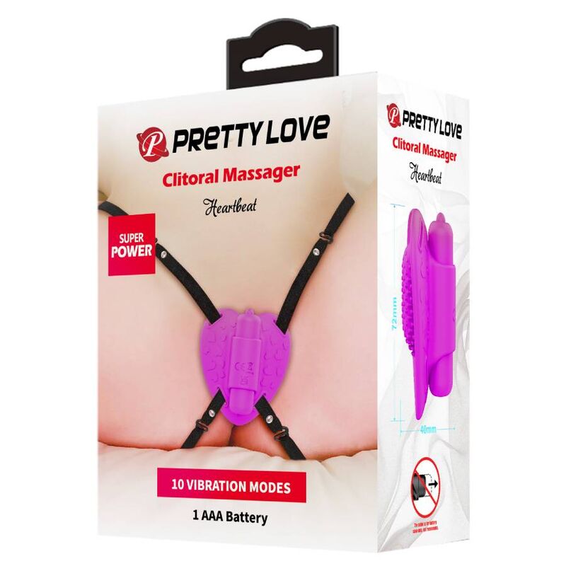 PRETTY LOVE - MASAJEADOR DE CLITORIS HEARTBEAT 10 MODOS DE VIBRACION MORADO