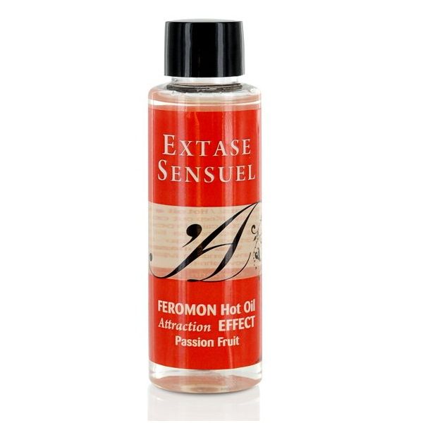 EXTASE SENSUAL - ACEITE MASAJE EFECTO CALOR CON FEROMONAS FRUTA DE LA PASION 100 ML