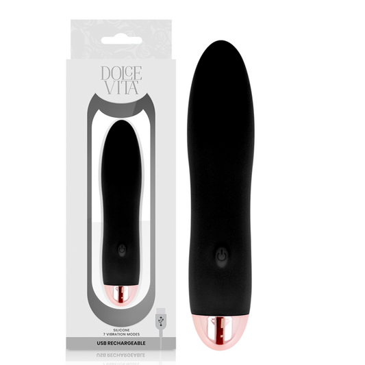 DOLCE VITA - VIBRADOR RECARGABLE FOUR NEGRO 7 VELOCIDADES