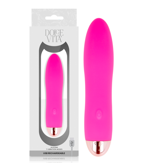 DOLCE VITA - VIBRADOR RECARGABLE FOUR ROSA 7 VELOCIDADES