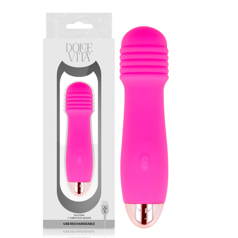 DOLCE VITA - VIBRADOR RECARGABLE THREE ROSA 7 VELOCIDADES