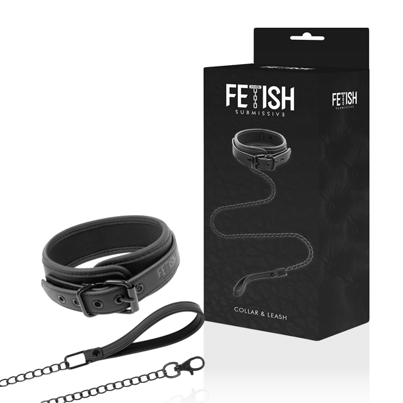 FETISH SUBMISSIVE - COLLAR CON CADENA CON FORRO DE NOPRENO