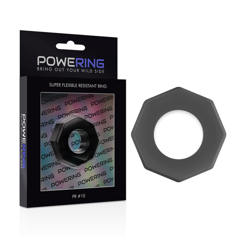 POWERING - SUPER FLEXIBLE Y RESISTENTE ANILLO PENE  5CM PR10 NEGRO