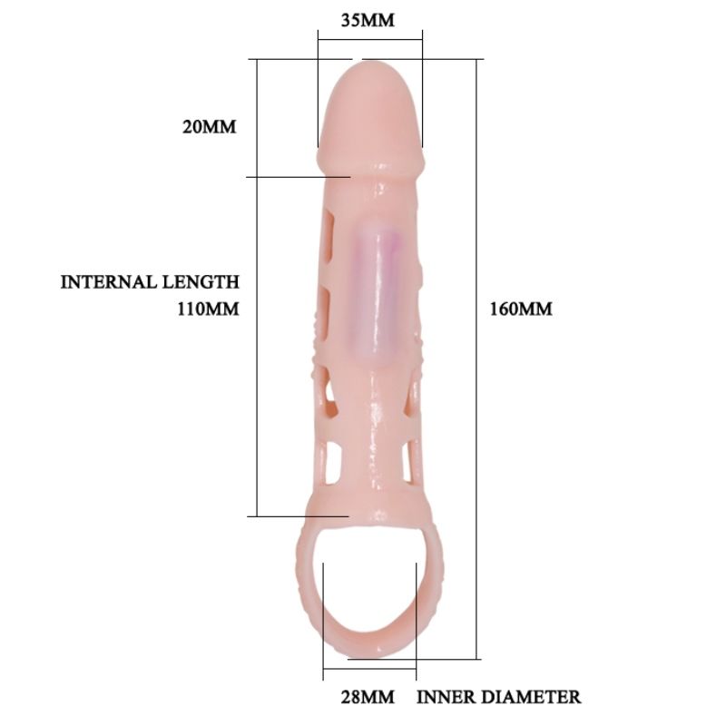 PRETTY LOVE - HARRISON FUNDA EXTENSORA PENE CON VIBRACION Y STRAP 13.5 CM