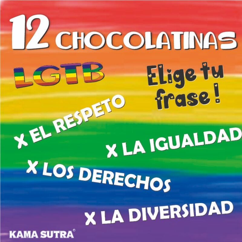 PRIDE - CAJA DE 12 CHOCOLATINAS CON LA BANDERA LGBT