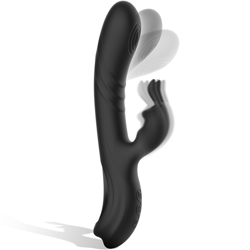 BLACK&SILVER - JAMIE VIBRADOR RABBIT EFECTO WAVE