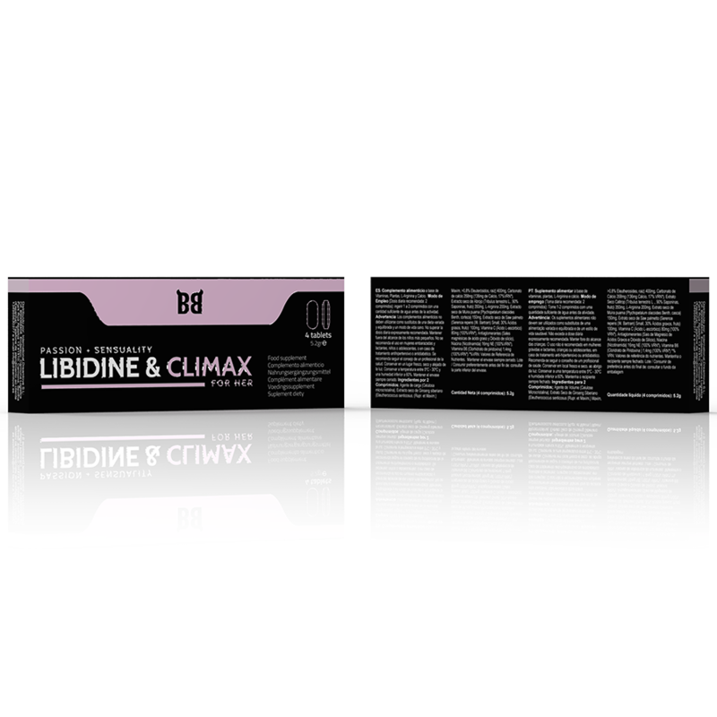 BLACK BULL - LIBIDINE & CLIMAX AUMENTO LÍBIDO PARA MUJER 4 CÁPSULAS