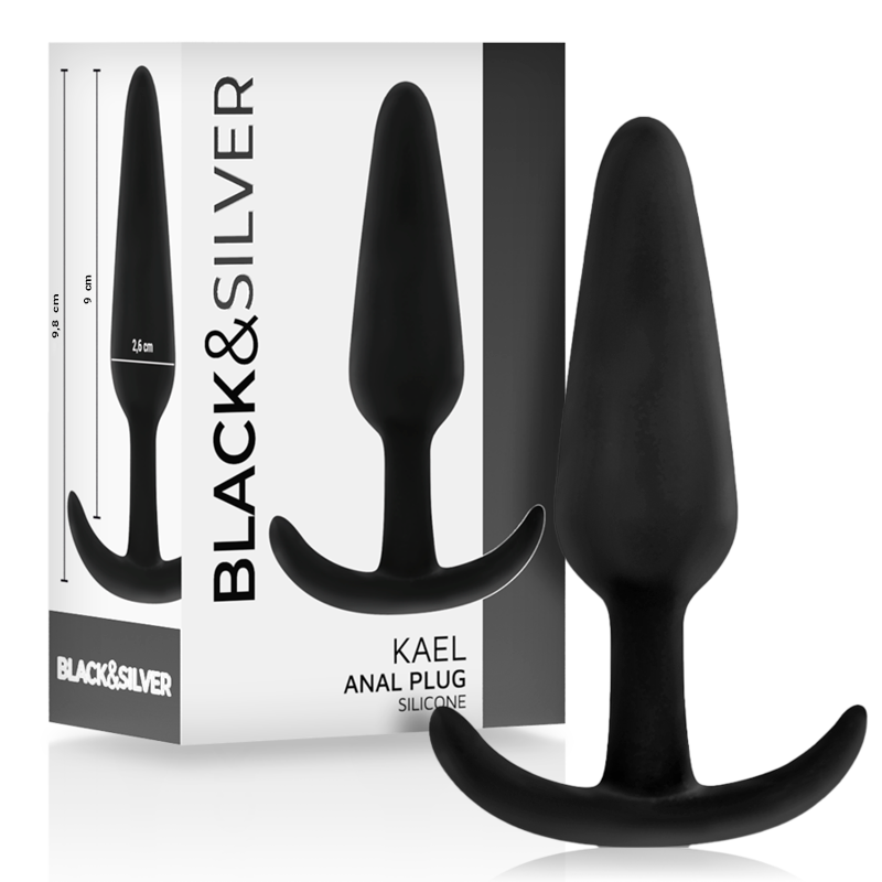 BLACK&SILVER - KAEL PLUG ANAL SILICONA CON ASA MEDIANO