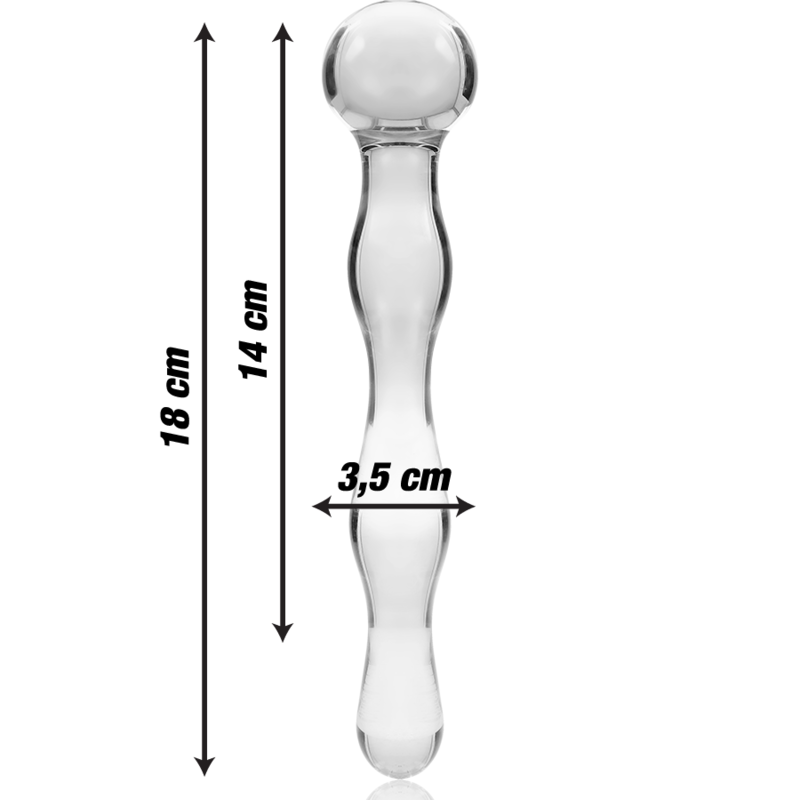 NEBULA SERIES BY IBIZA - MODELO 13 DILDO CRISTAL BOROSILICATO TRANSPARENTE 18 CM -O- 3.5 CM