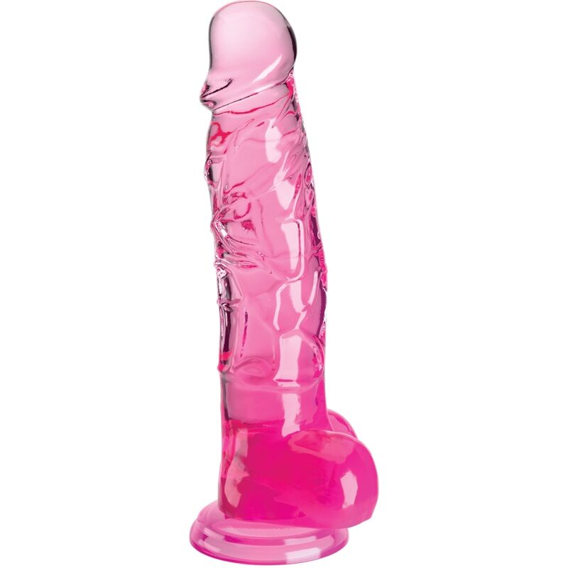 KING COCK - CLEAR PENE REALISTICO CON TESTICULOS 16.5 CM ROSA