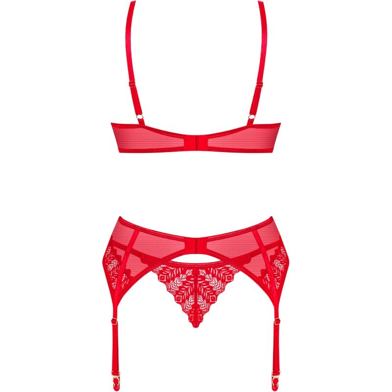 OBSESSIVE - INGRIDIA SET TRES PIEZAS ROJO XS/S