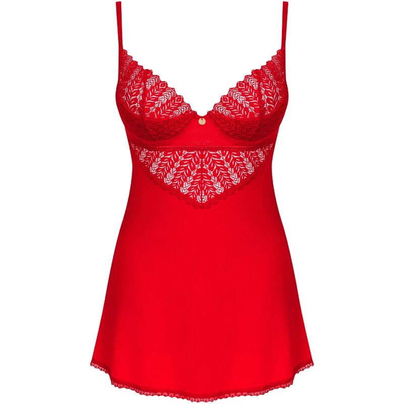 OBSESSIVE - INGRIDIA CHEMISE & TANGA ROJO XL/XXL