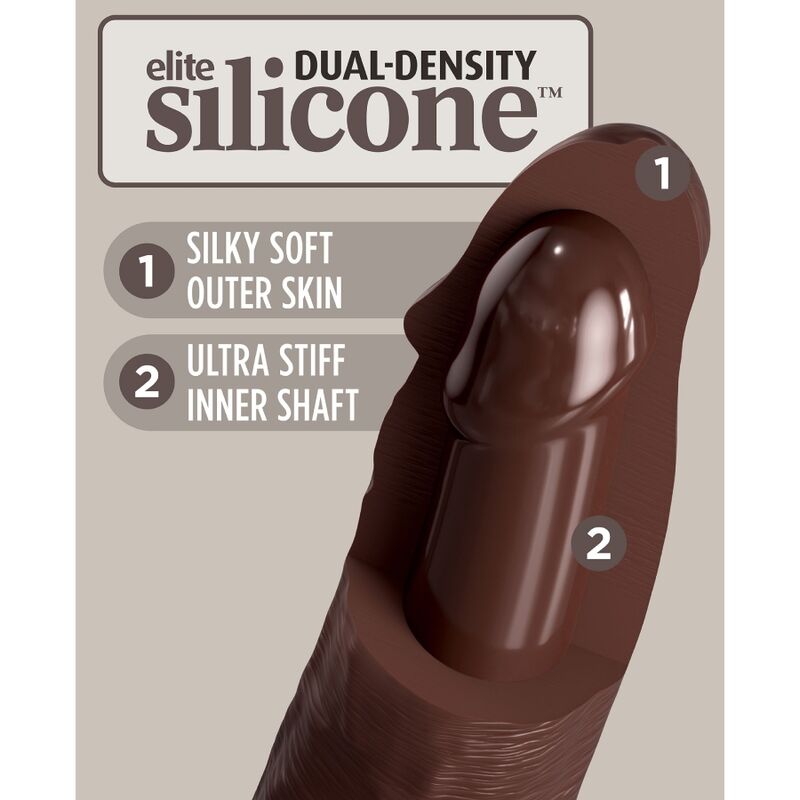 KING COCK - ELITE DILDO REALISTICO SILICONA 28 CM MARRON