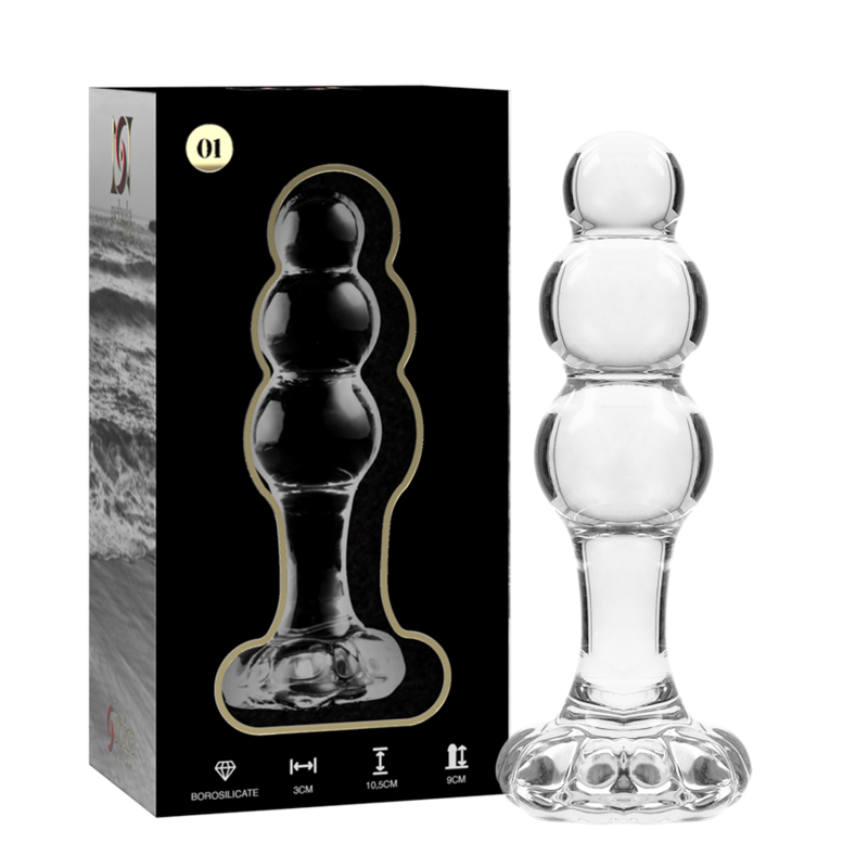 NEBULA SERIES BY IBIZA - MODELO 1 PLUG CRISTAL BOROSILICATO TRANSPARENTE 10.5 CM -O- 3 CM