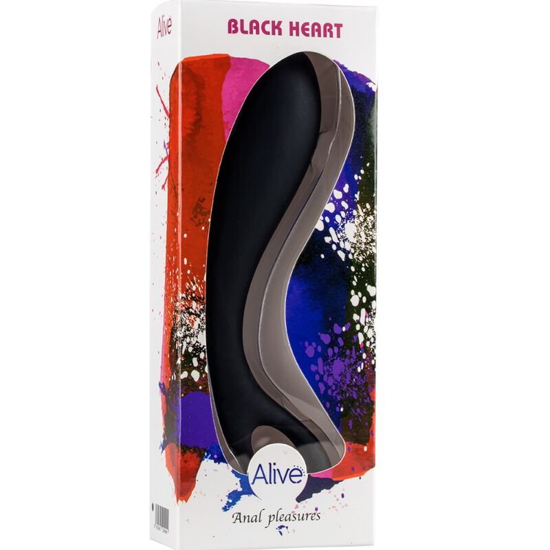 ALIVE - BLACK HEART MASAJEADOR ANAL 15 CM