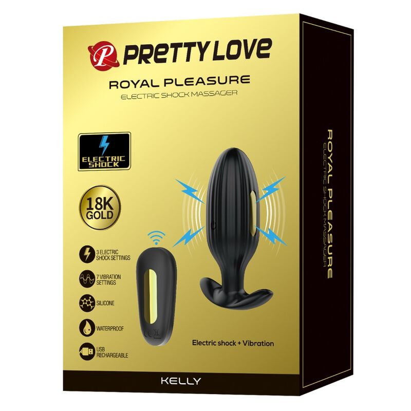 PRETTY LOVE - KELLY PLUG ANAL VIBRADOR RECARGABLE NEGRO