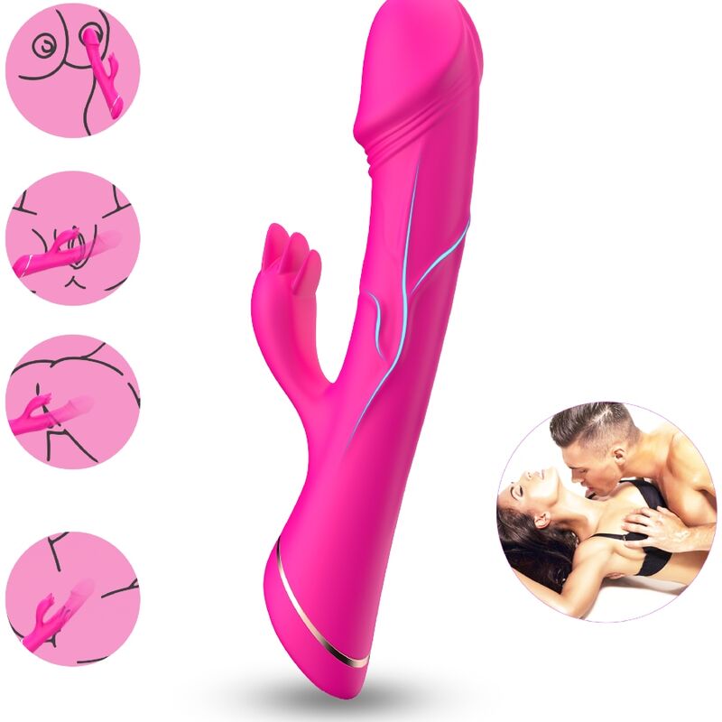 ARMONY - DILDO VIBRADOR RABBIT SILICONA FUCSIA