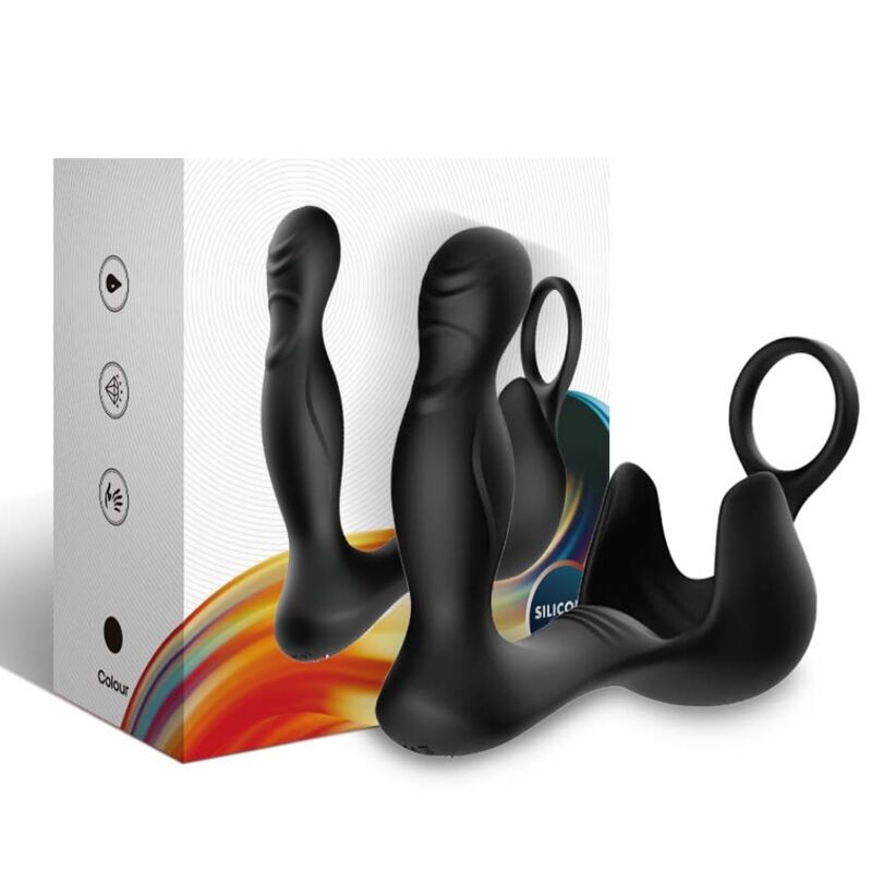 ARMONY - SURROUND VIBRADOR ANAL & ESTIMULADOR TESTICULOS & ANILLO CONTROL REMOTO NEGRO