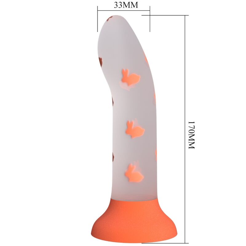 PRETTY LOVE - MAGICAL NIGHTFALL DILDO SIN VIBRACIÓN LUMINOSO NARANJA