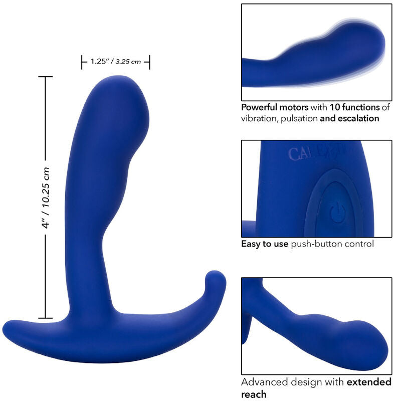 CALEXOTICS - ADMIRAL CURVED ESTIMULADOR & VIBRADOR ANAL AZUL