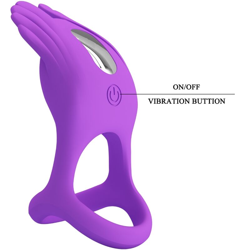 PRETTY LOVE - SILAS ANILLO VIBRADOR 7 VIBRACIONES SILICONA LILA