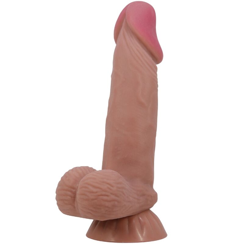 PRETTY LOVE - SLIDING SKIN SERIES DILDO REALÍSTICO CON VENTOSA PIEL DESLIZANTE MORENO 19.4 CM