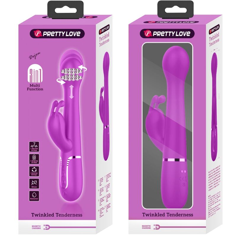 PRETTY LOVE - DEJON VIBRADOR RABBIT 3 EN 1 MULTIFUNCIÓN VIOLETA