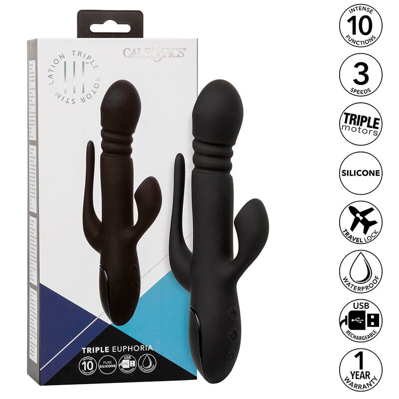 CALEXOTICS - VIBRADOR TRIPLE EUPHORIA NEGRO