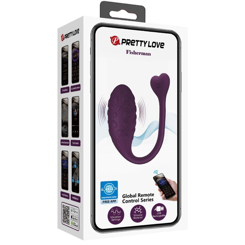 PRETTY LOVE - FISHERMAN HUEVO VIBRADOR LILA CONTROLADO POR APP