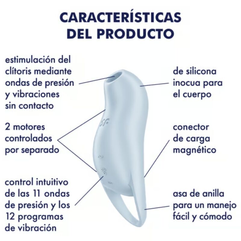 SATISFYER - POCKET PRO 1 ESTIMULADOR CLÍTORIS AZUL CLARO