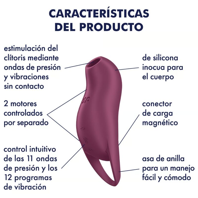 SATISFYER - POCKET PRO 1 ESTIMULADOR CLÍTORIS GRANATE