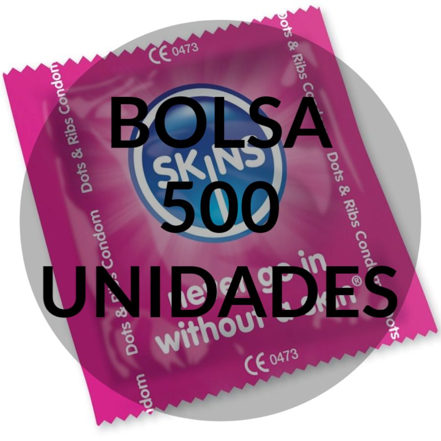 SKINS - PRESERVATIVOS PUNTOS & ESTRÍAS BOLSA 500 UDS