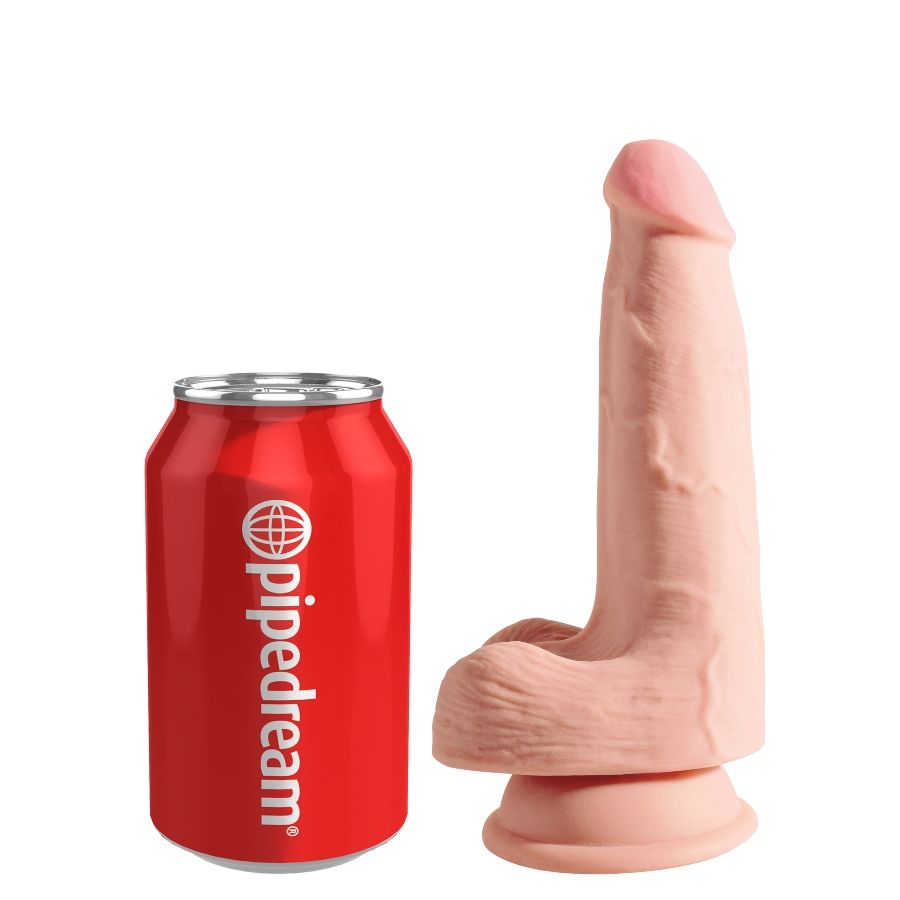 KING COCK - DILDO TRIPLE DENSIDAD 13 CM CON TESTICULOS