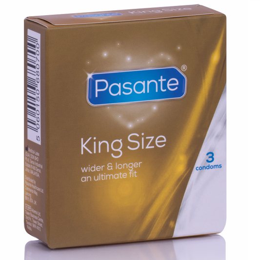 PASANTE - PRESERVATIVOS KING MS LARGOS Y ANCHOS 3 UNIDADES