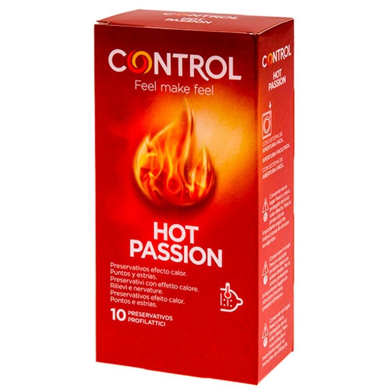 CONTROL - HOT PASSION PRESERVATIVOS EFECTO CALOR 10 UNIDADES