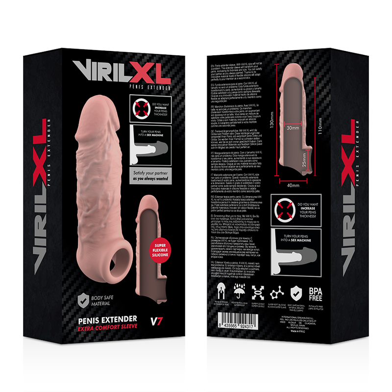 VIRILXL - EXTENSION DE PENE LIQUID SILICONE V7 NATURAL